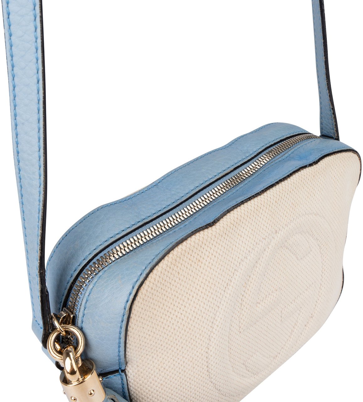 Gucci Gucci Bicolor GG Soho Crossbody Bag Blauw
