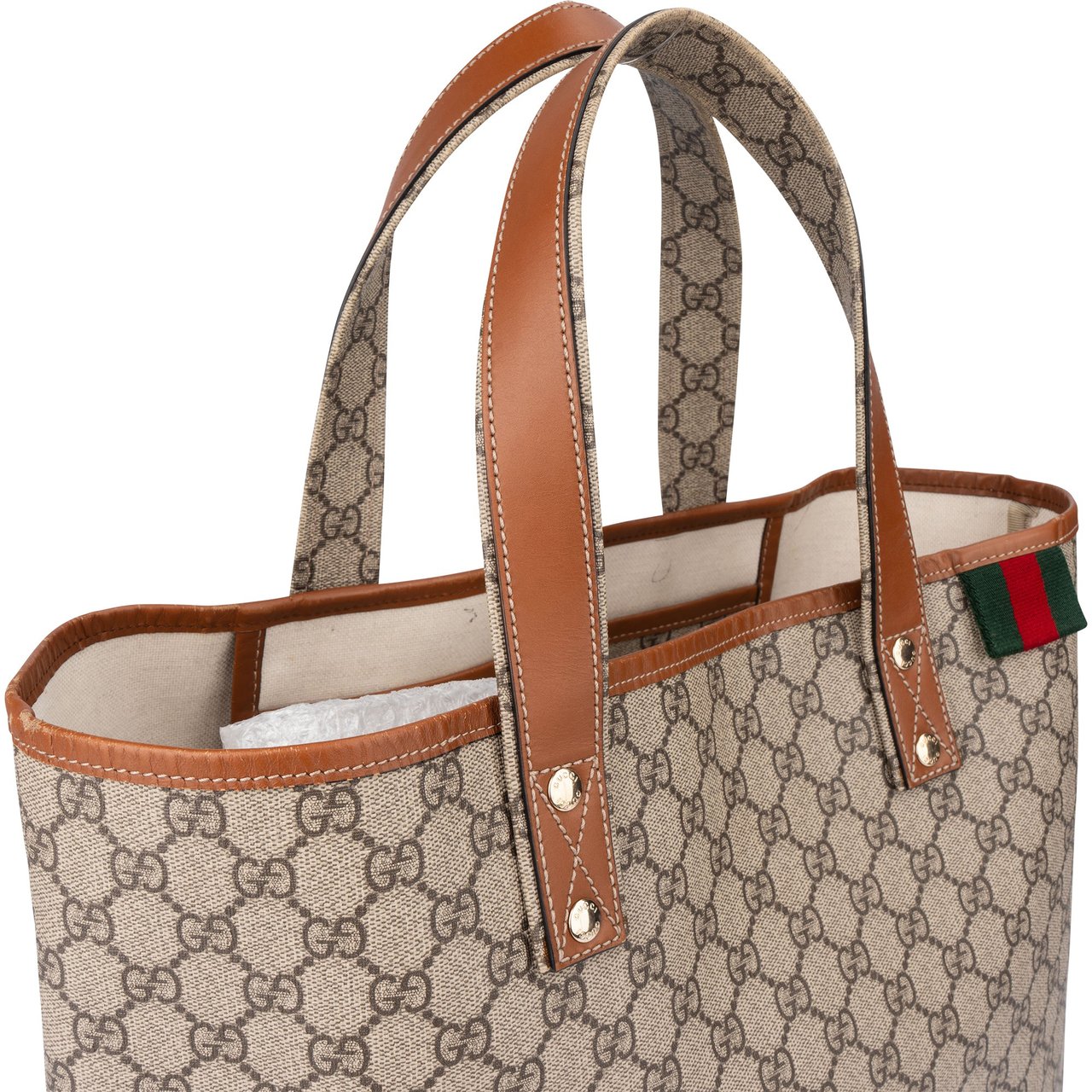 Gucci Gucci GG Canvas Monogram Handbag Bruin