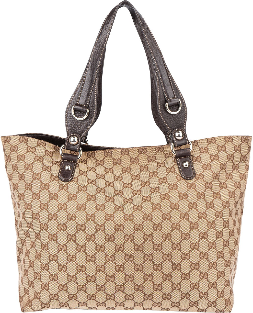 Gucci Gucci GG Monogram Horsebit Handbag Bruin