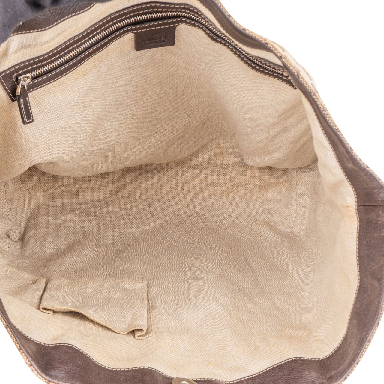 Gucci Gucci GG Monogram Horsebit Handbag Bruin