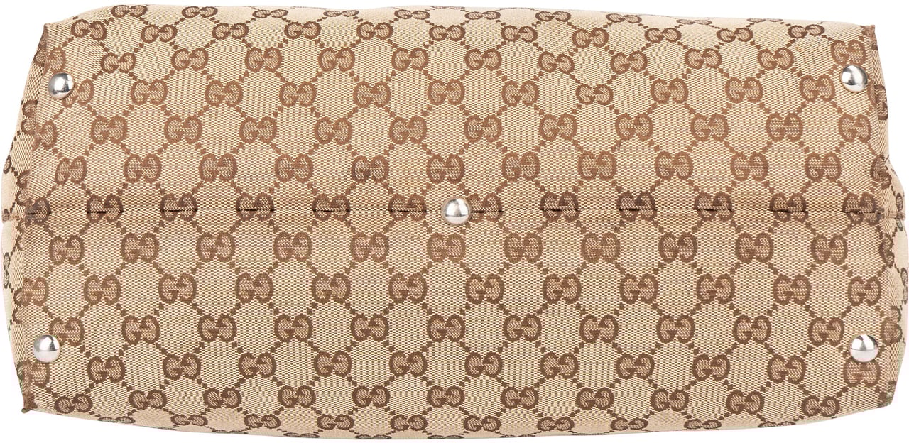Gucci Gucci GG Monogram Horsebit Handbag Bruin