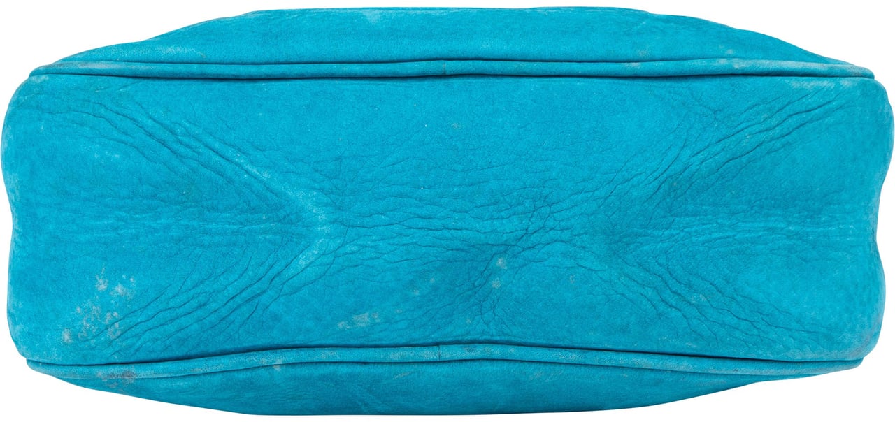 Gucci Gucci Blue Nubuk Leather GG Soho Crossbody Bag Blauw