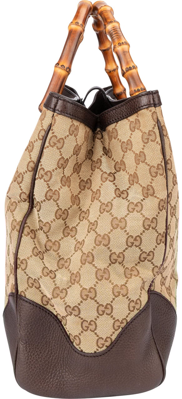 Gucci Gucci GG Monogram Bamboo Handbag Bruin