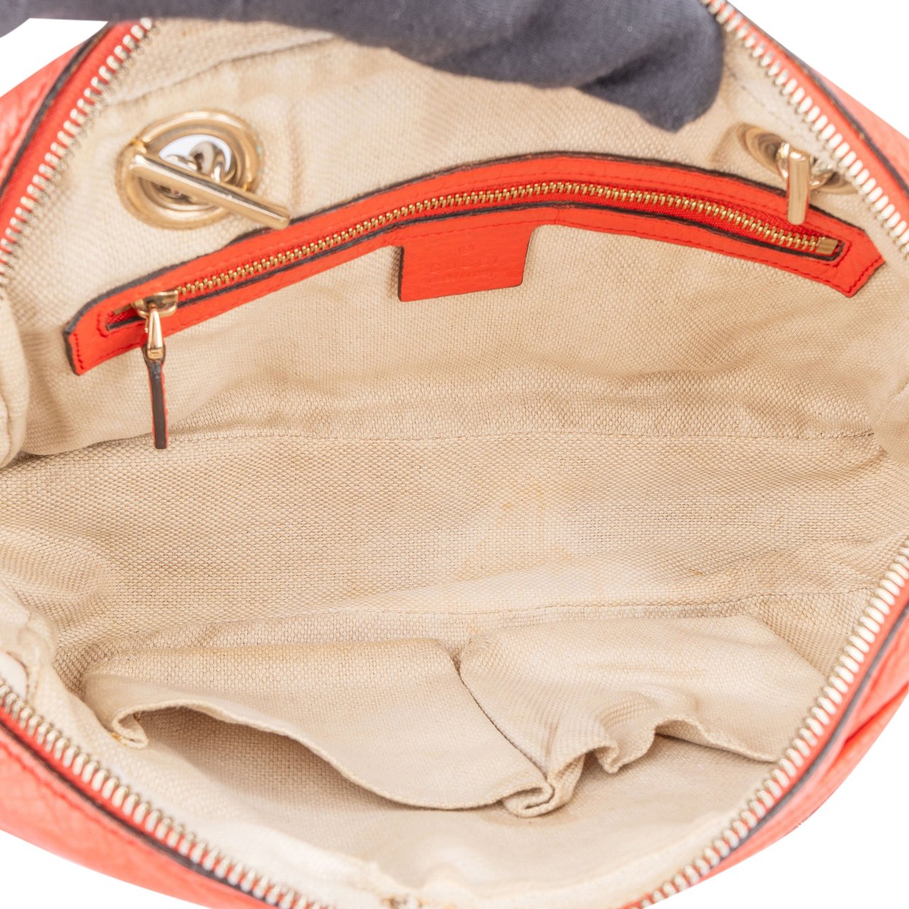 Gucci Leather GG Soho Shoulder Bag Rood