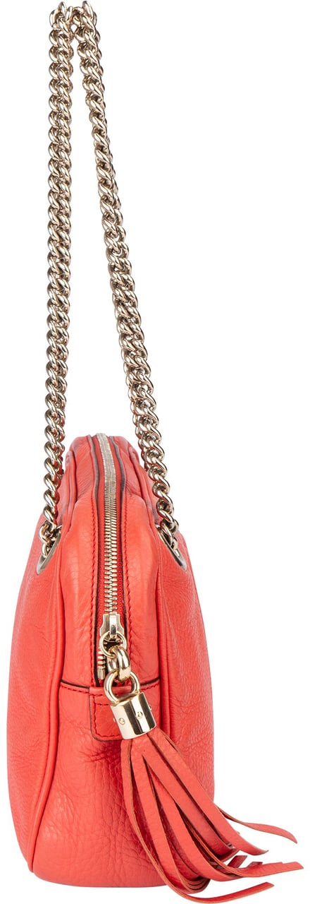 Gucci Leather GG Soho Shoulder Bag Rood