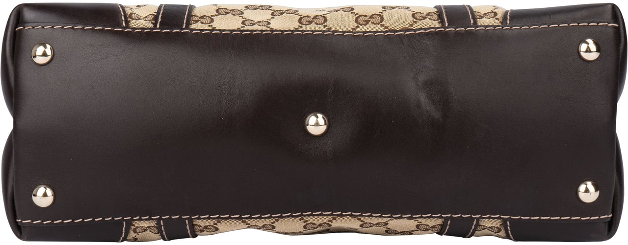 Gucci Gucci GG Monogram Twin Heart Handbag Bruin