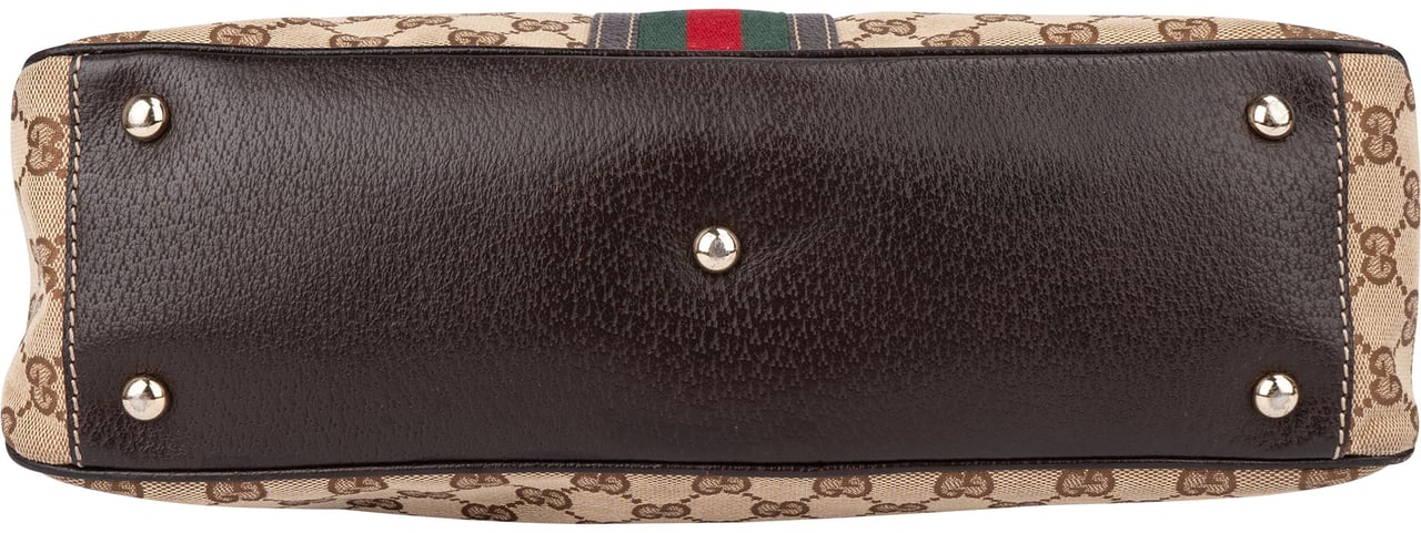Gucci Gucci GG Monogram Sherry Line Handbag Bruin