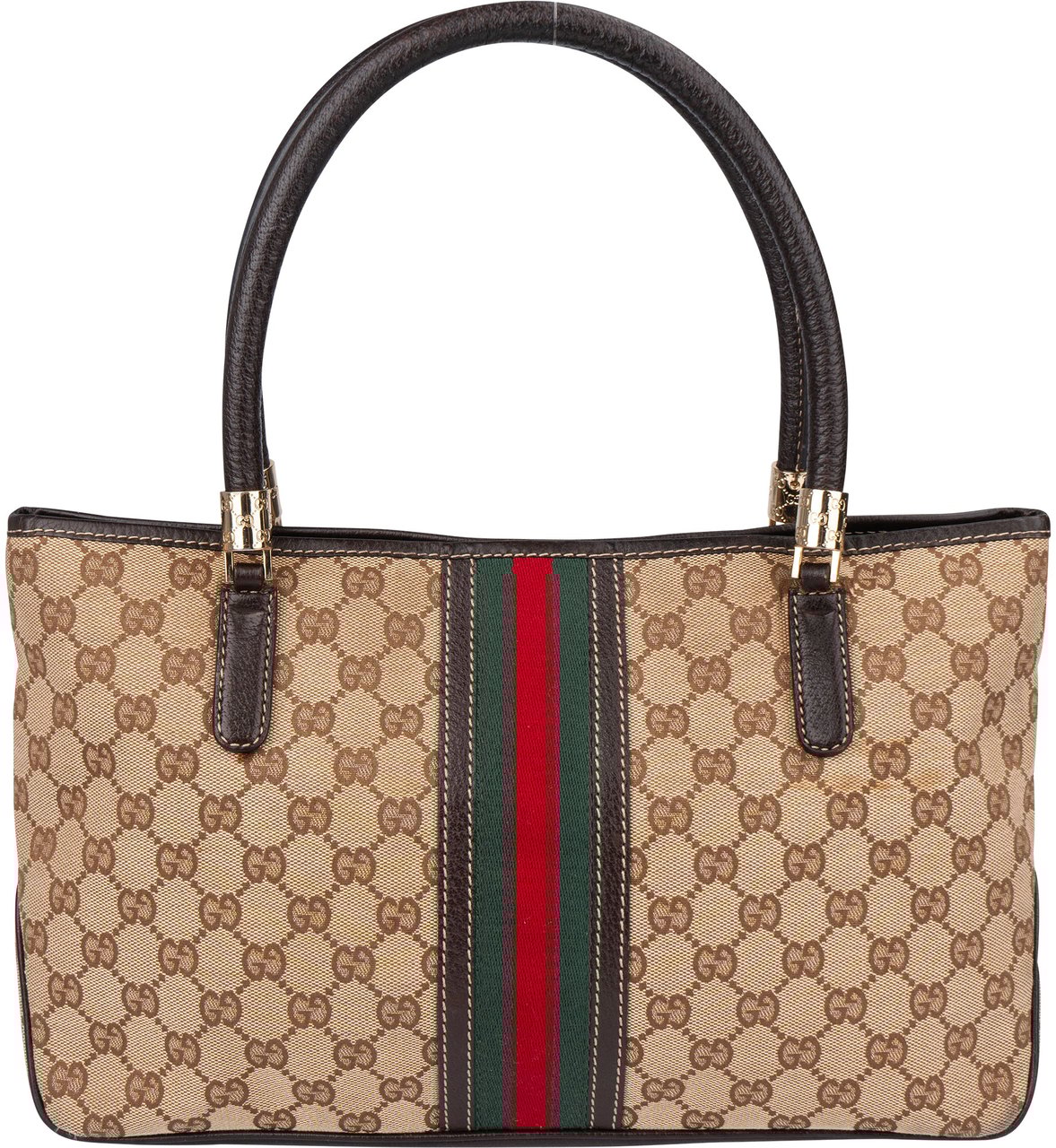 Gucci Gucci GG Monogram Sherry Line Handbag Bruin
