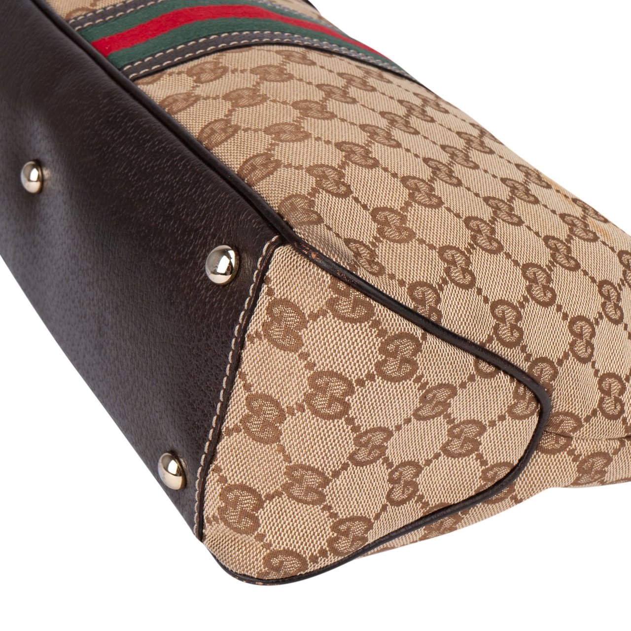 Gucci Gucci GG Monogram Sherry Line Handbag Bruin
