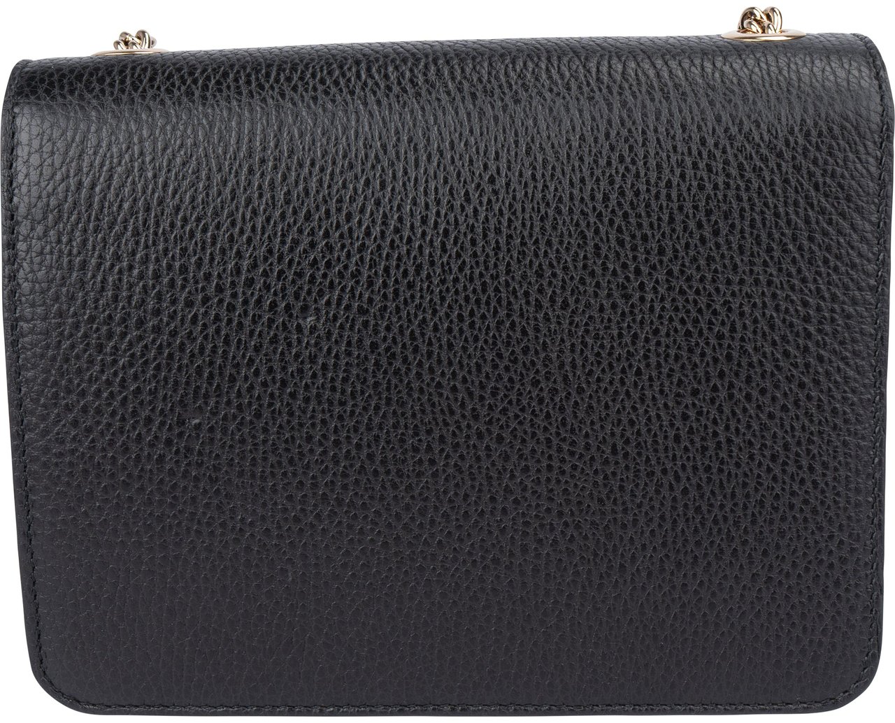Gucci Gucci Black Leather GG Interlocking Crossbody Bag Zwart