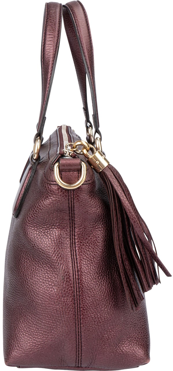 Gucci Gucci Metallic Leather GG Soho Handbag Rood