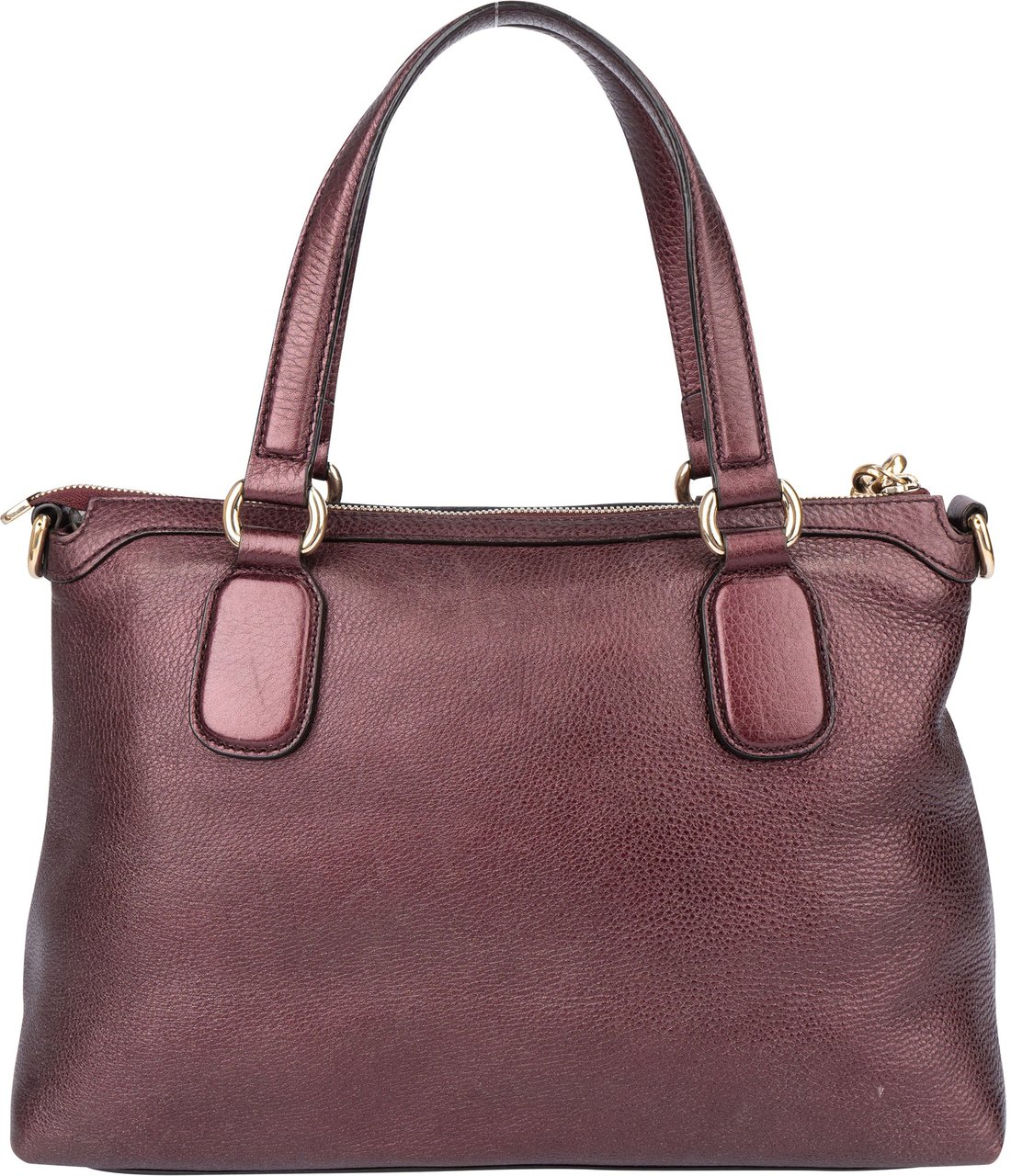 Gucci Gucci Metallic Leather GG Soho Handbag Rood