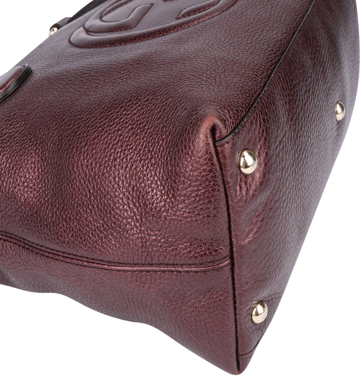 Gucci Gucci Metallic Leather GG Soho Handbag Rood