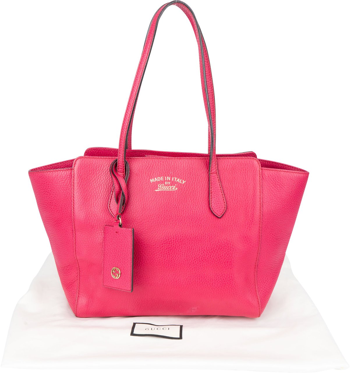 Gucci Gucci Pink Leather Swing Handbag Roze