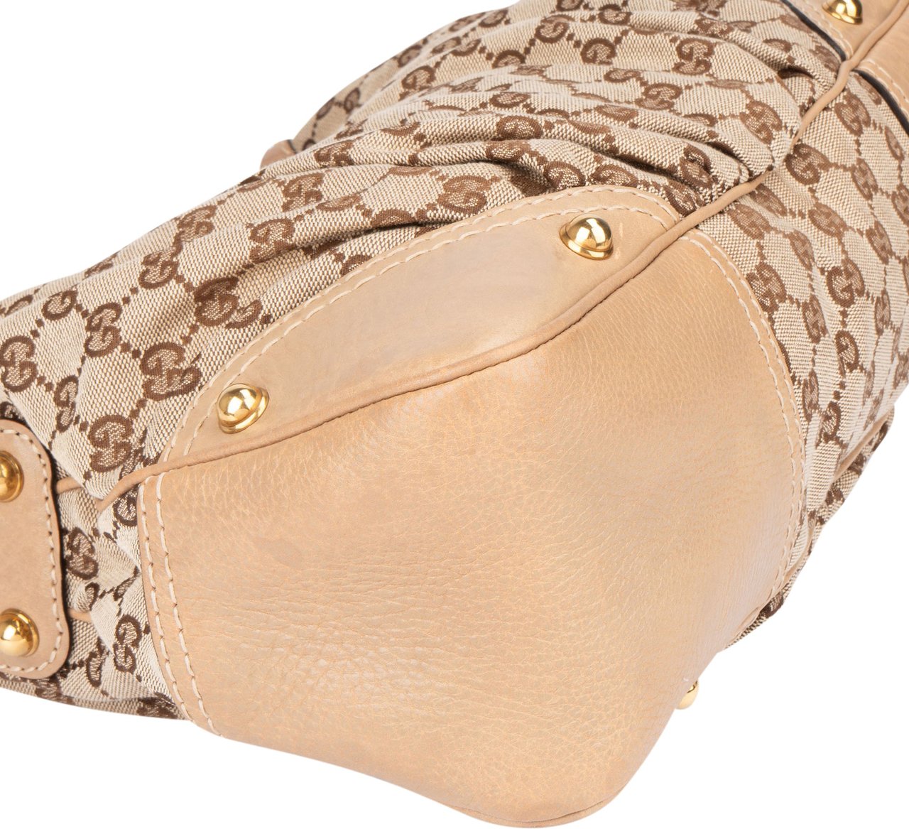 Gucci Gucci GG Monogram Horsebit Shoulder Bag Bruin