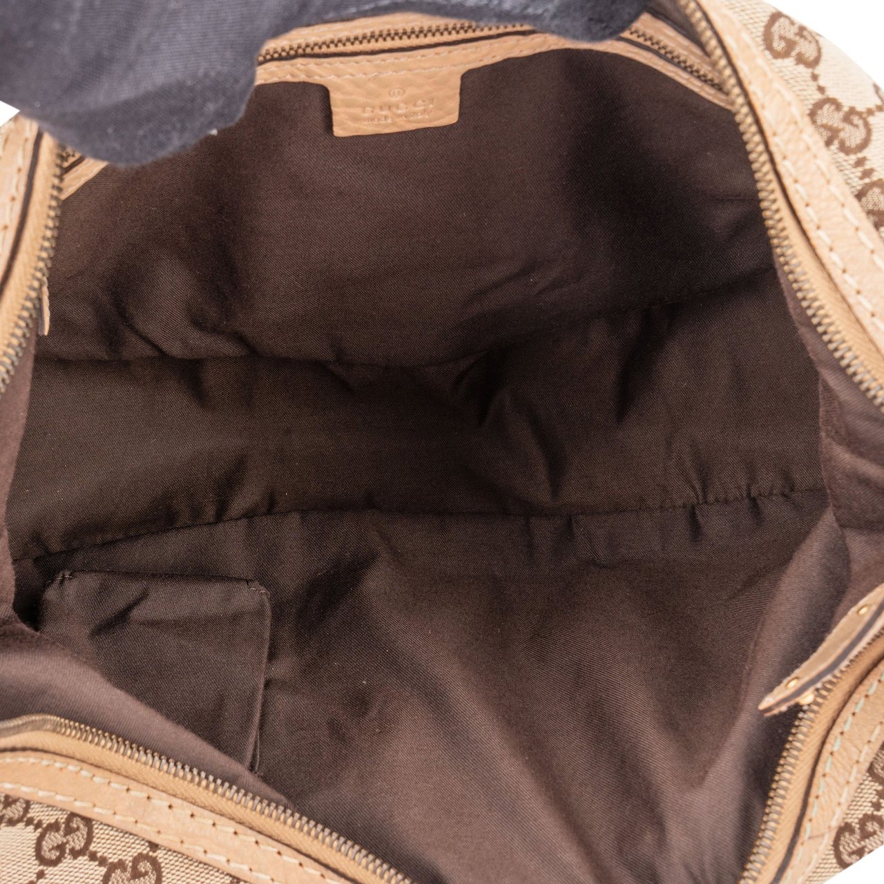 Gucci Gucci GG Monogram Horsebit Shoulder Bag Bruin