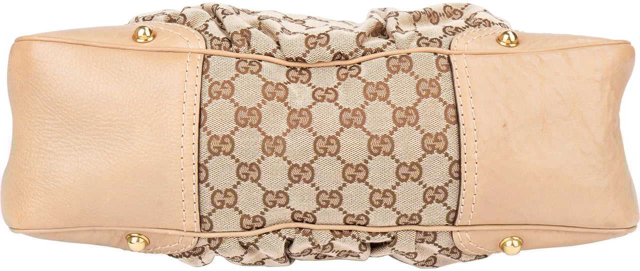 Gucci Gucci GG Monogram Horsebit Shoulder Bag Bruin