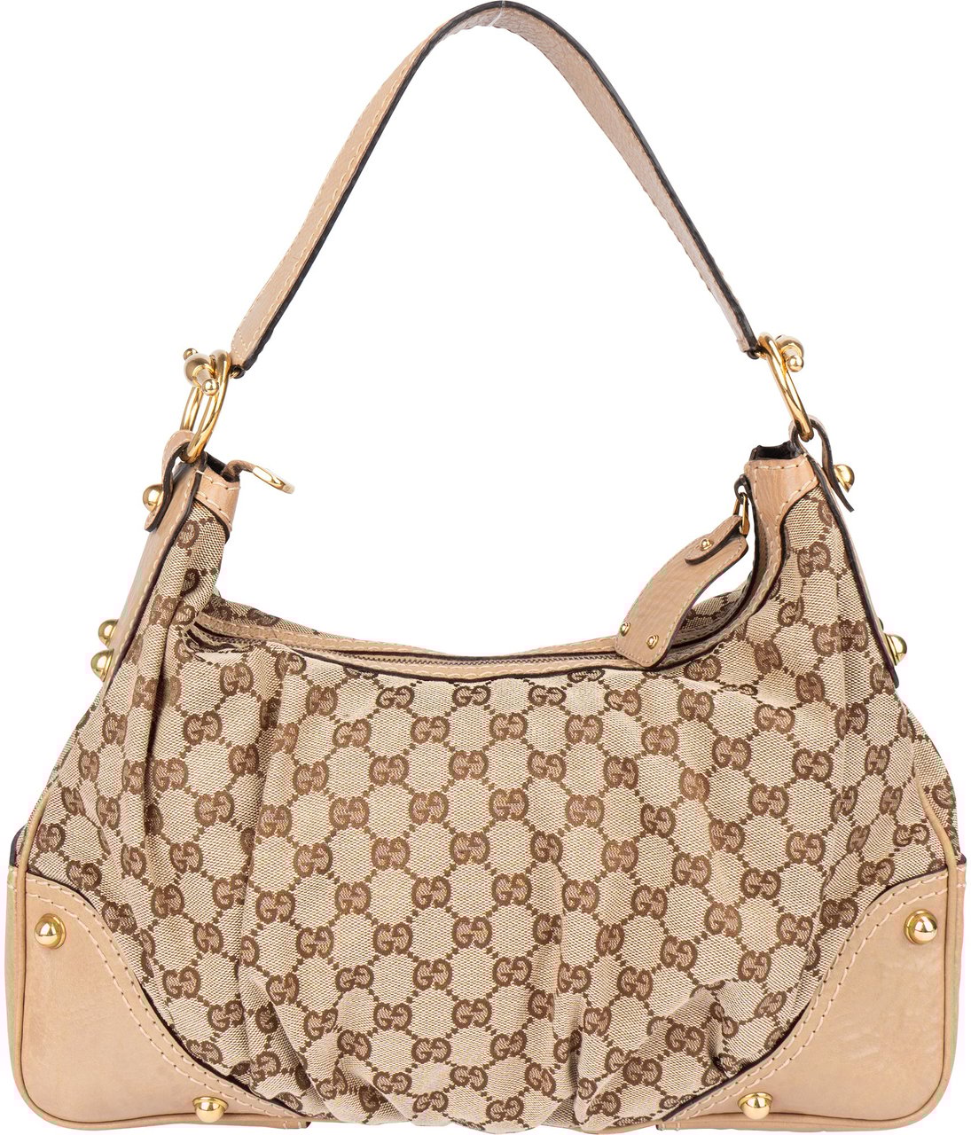 Gucci Gucci GG Monogram Horsebit Shoulder Bag Bruin