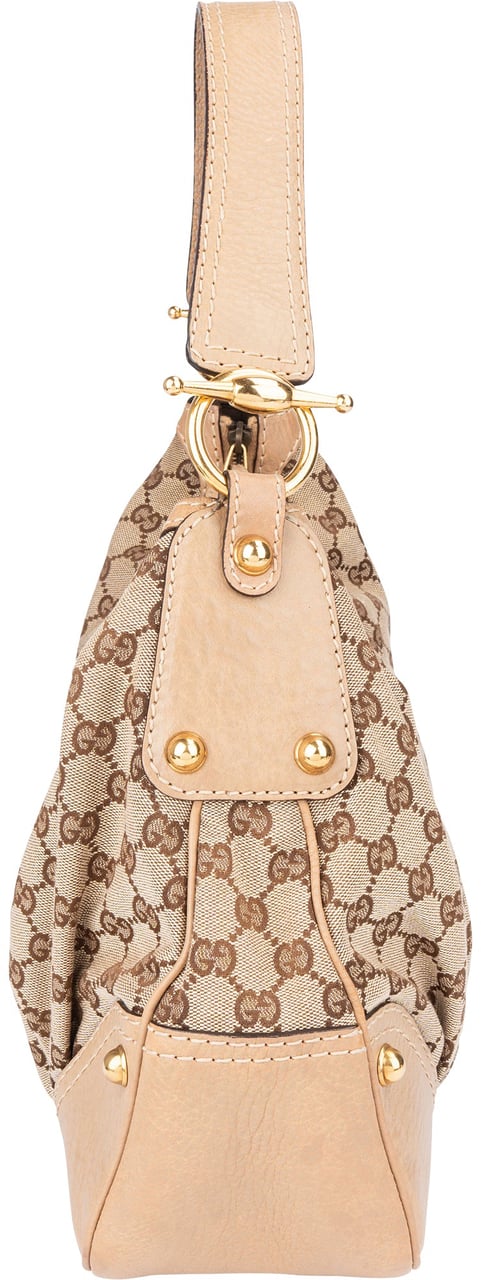 Gucci Gucci GG Monogram Horsebit Shoulder Bag Bruin