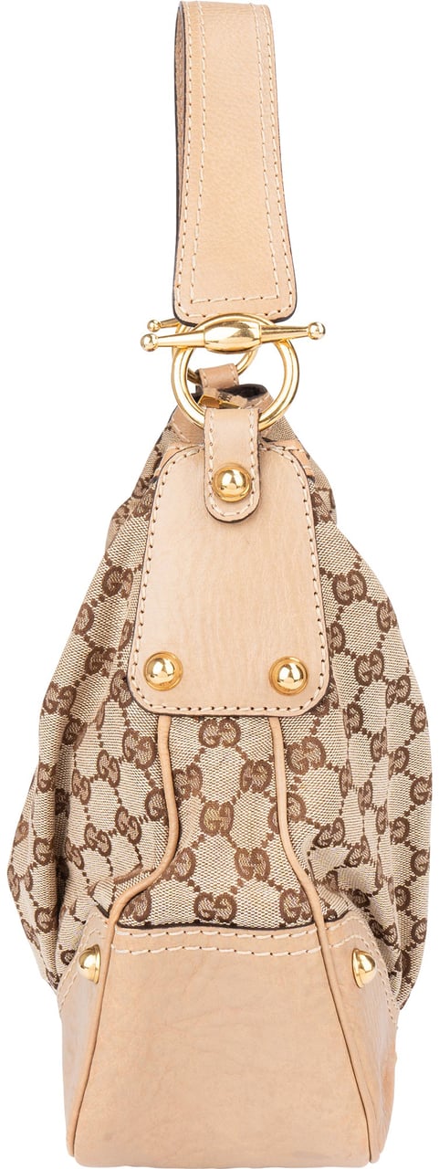 Gucci Gucci GG Monogram Horsebit Shoulder Bag Bruin