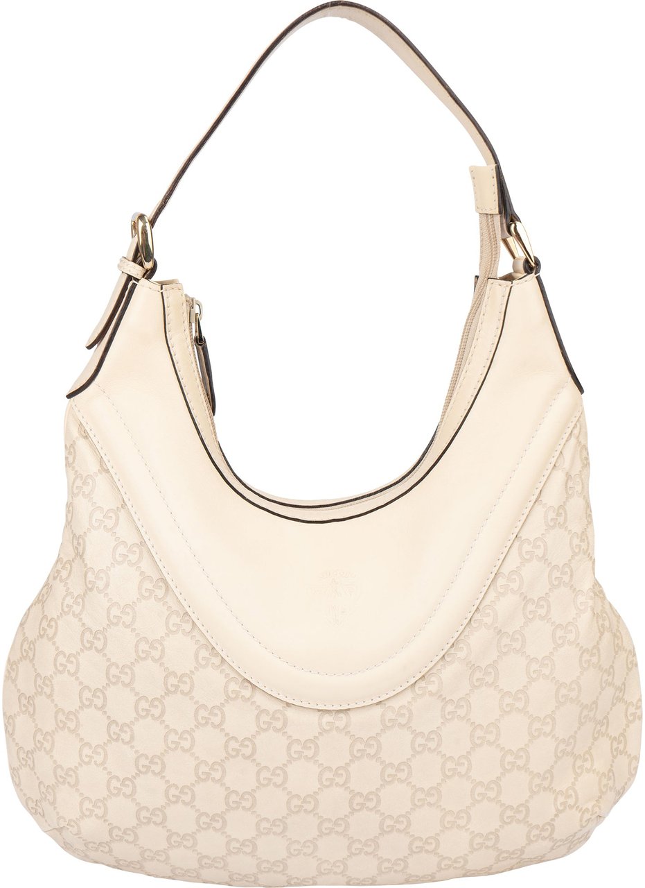Gucci Gucci Leather GG Monogram Hobo Bag Wit