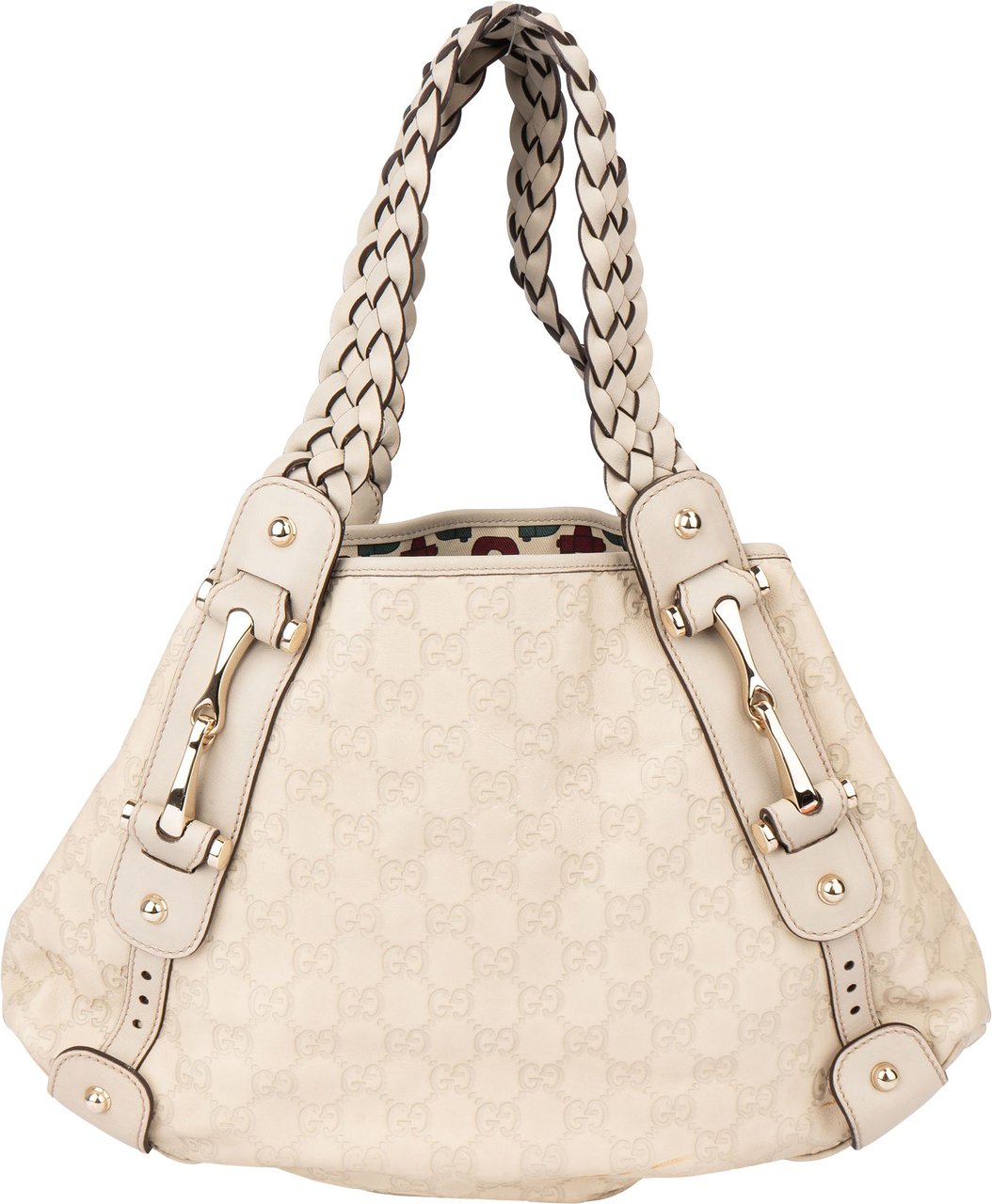 Gucci Gucci Leather GG Monogram Pelham Handbag Wit