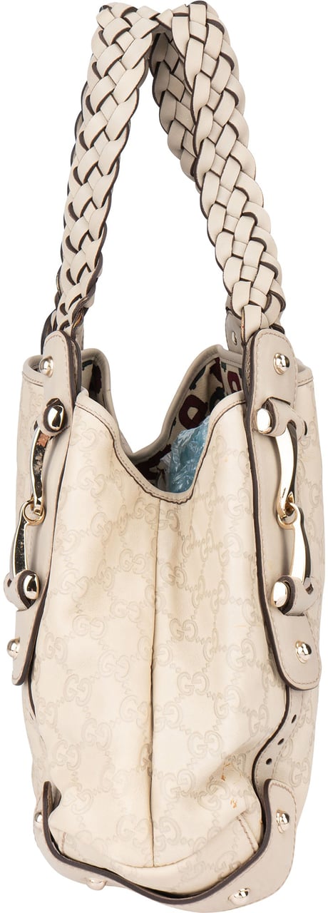 Gucci Gucci Leather GG Monogram Pelham Handbag Wit