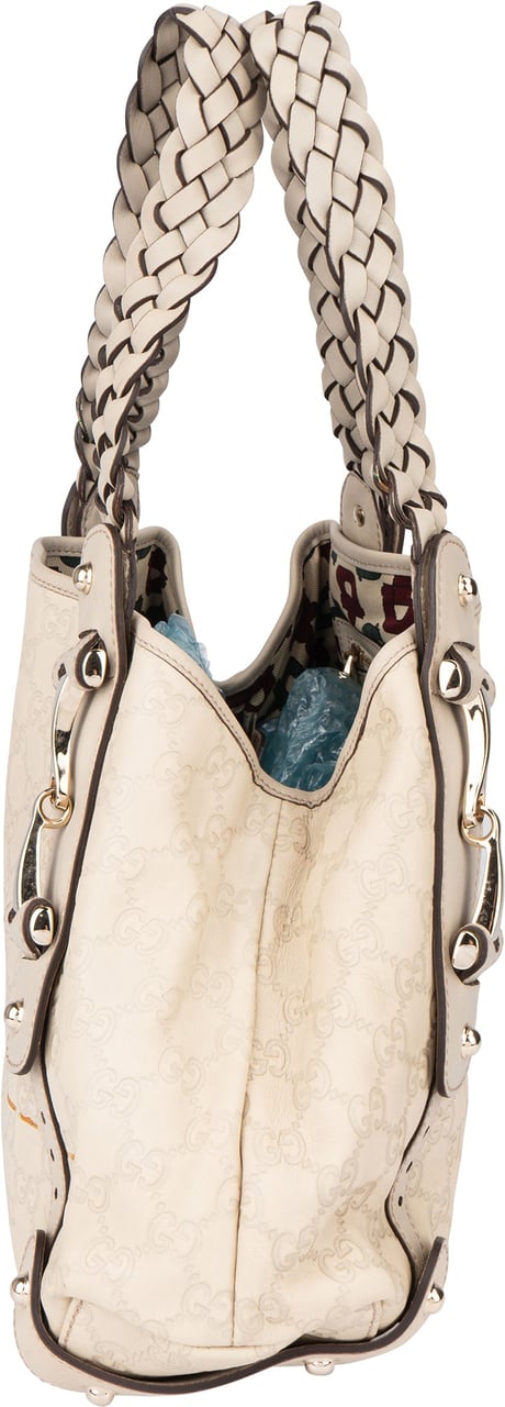 Gucci Gucci Leather GG Monogram Pelham Handbag Wit