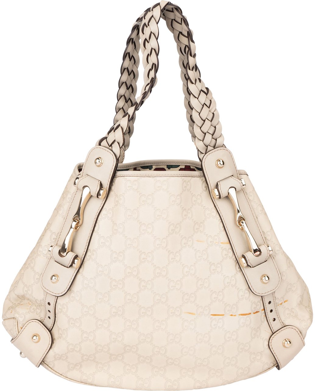 Gucci Gucci Leather GG Monogram Pelham Handbag Wit