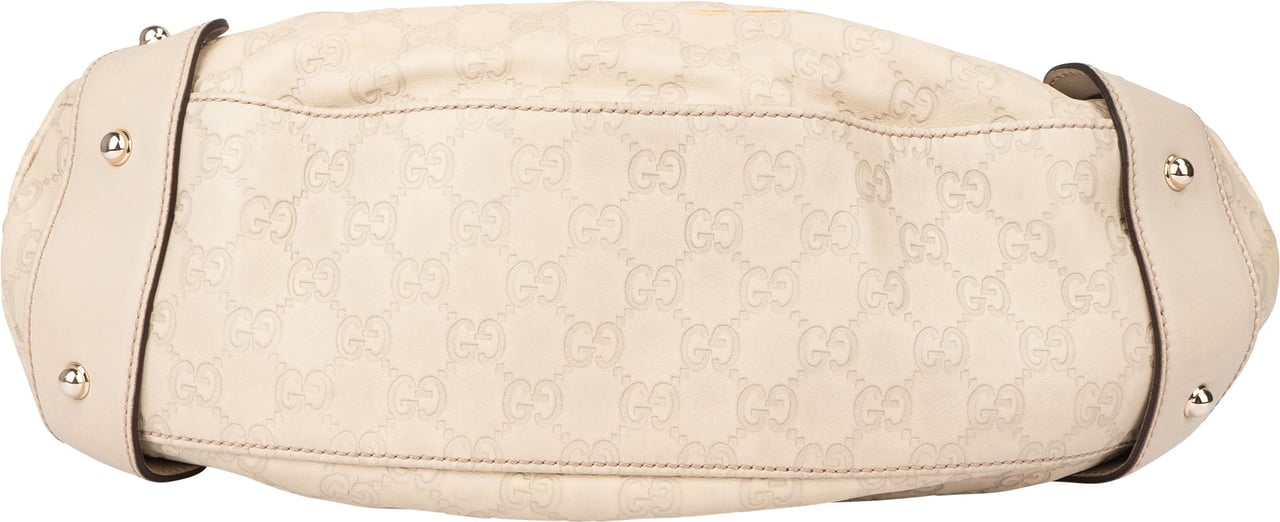 Gucci Gucci Leather GG Monogram Pelham Handbag Wit