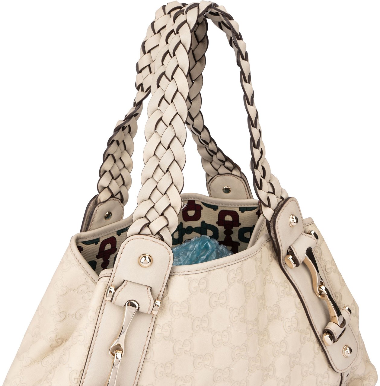 Gucci Gucci Leather GG Monogram Pelham Handbag Wit