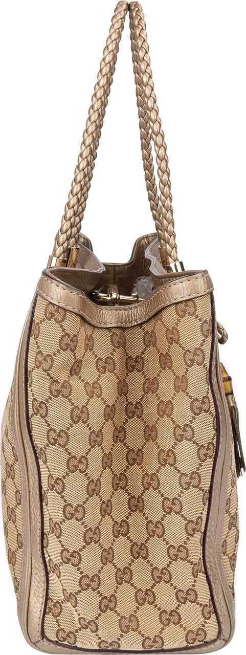 Gucci Gucci GG Monogram Bamboo Handbag Bruin