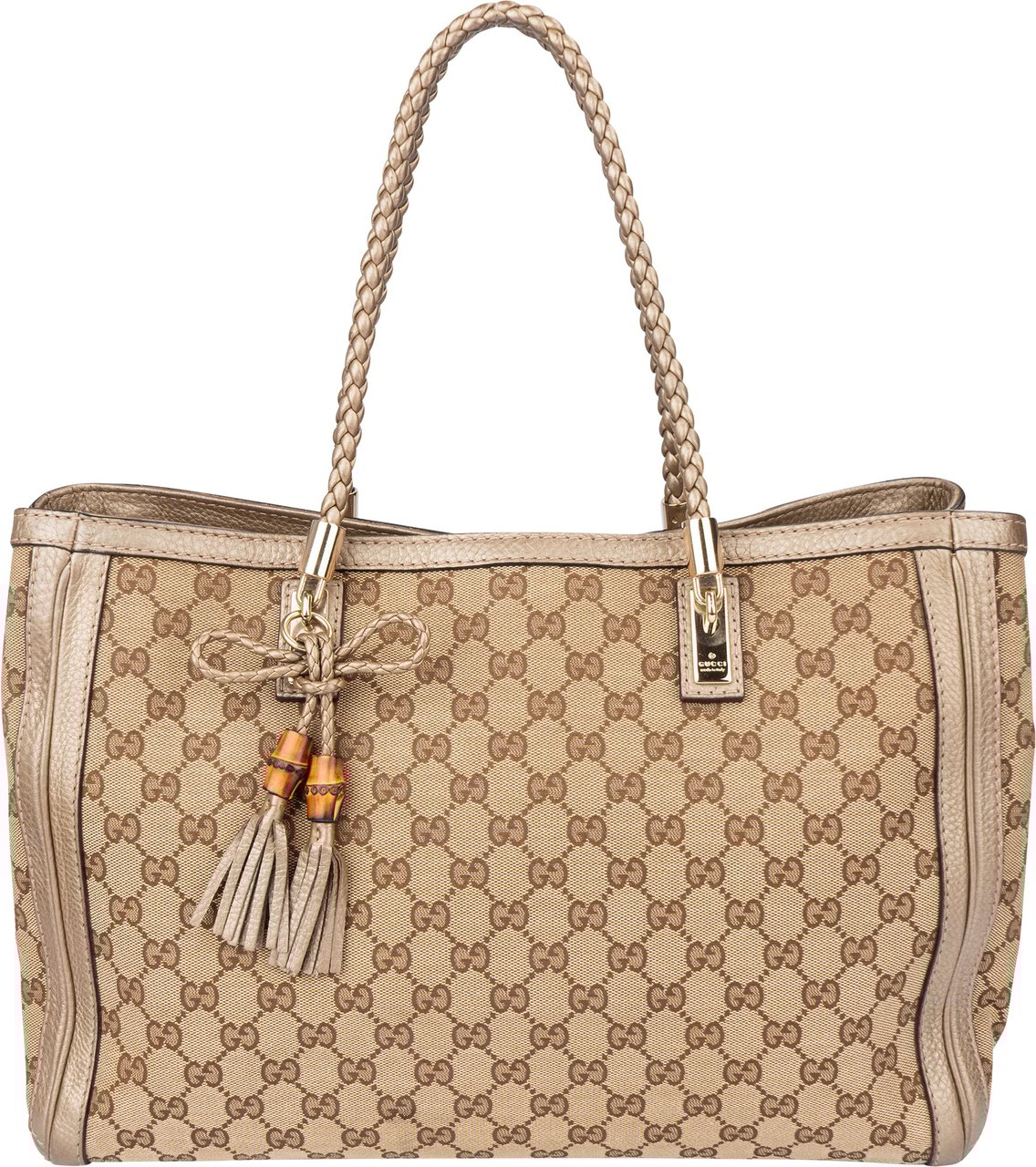 Gucci Gucci GG Monogram Bamboo Handbag Bruin