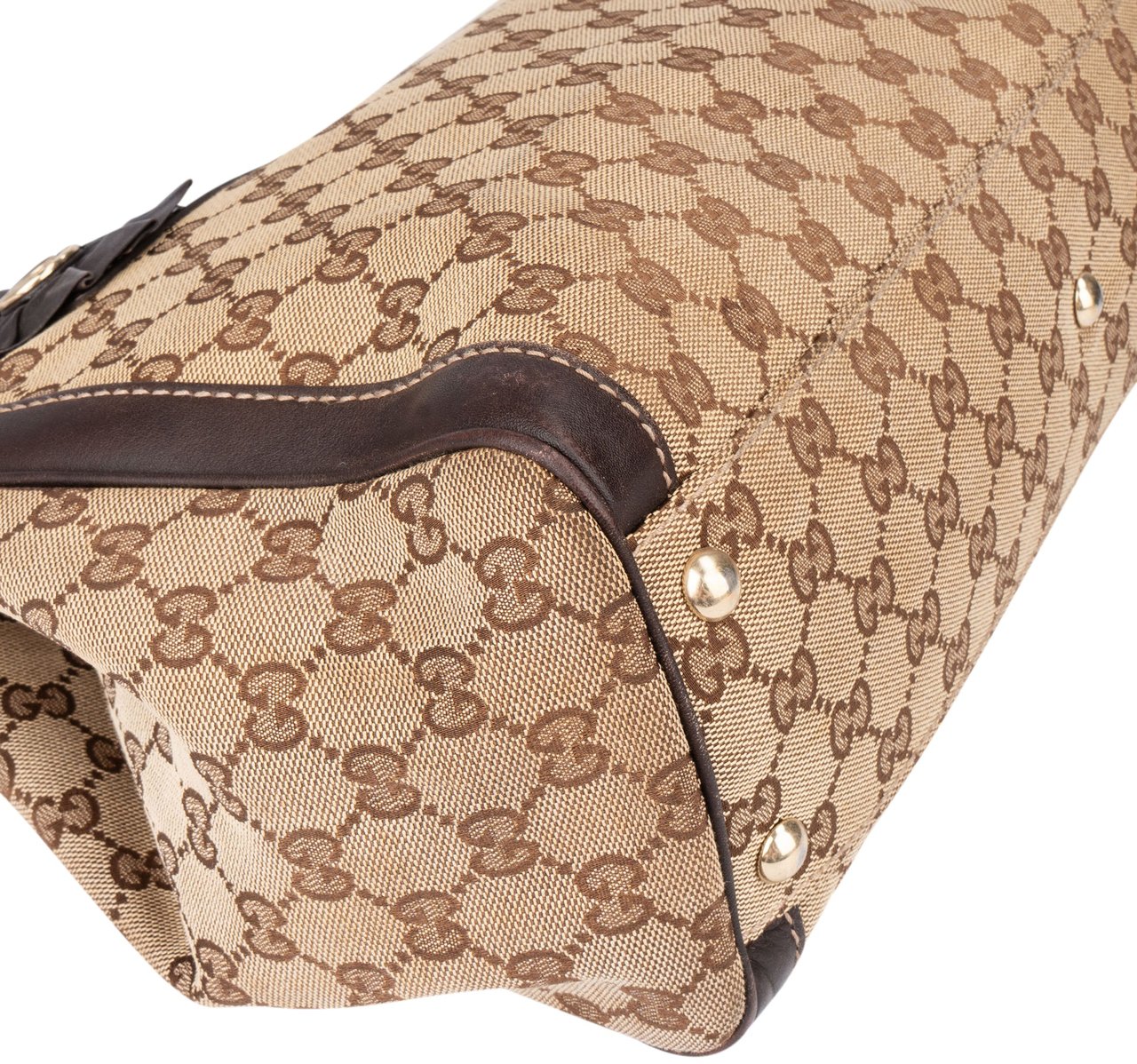 Gucci Gucci GG Monogram Flower Handbag Bruin