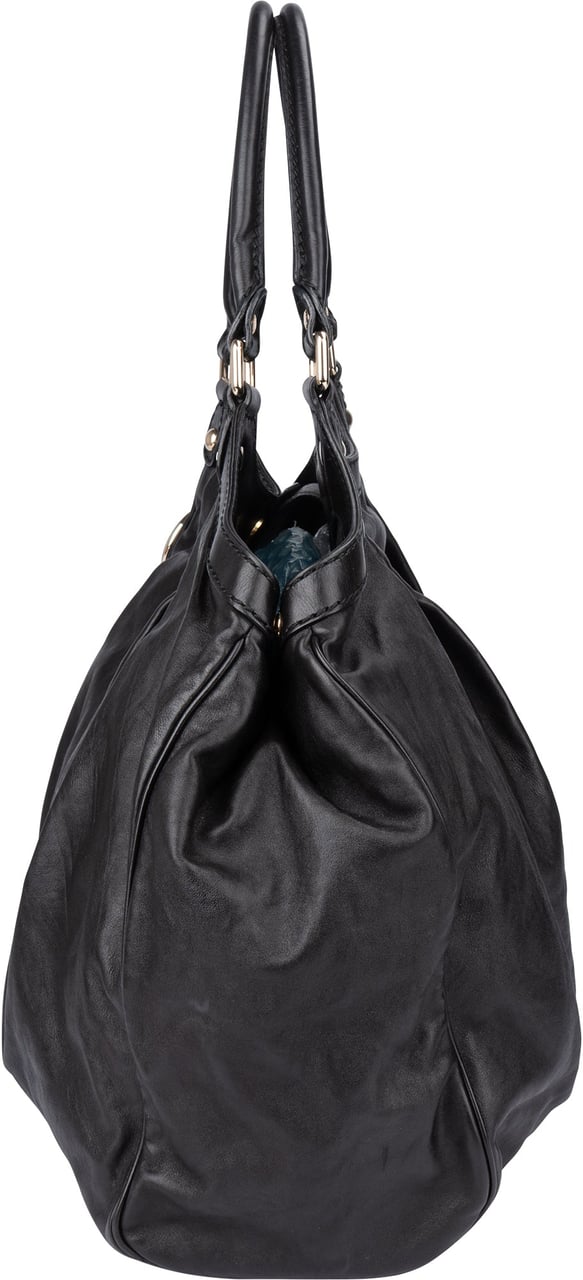 Gucci Gucci Black Leather Sukey Handbag Zwart