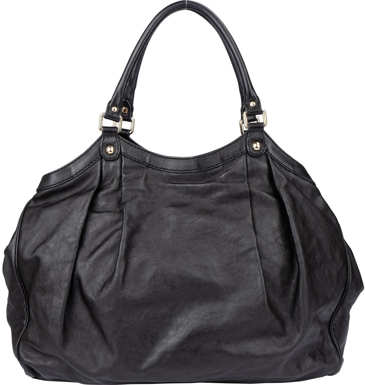 Gucci Gucci Black Leather Sukey Handbag Zwart