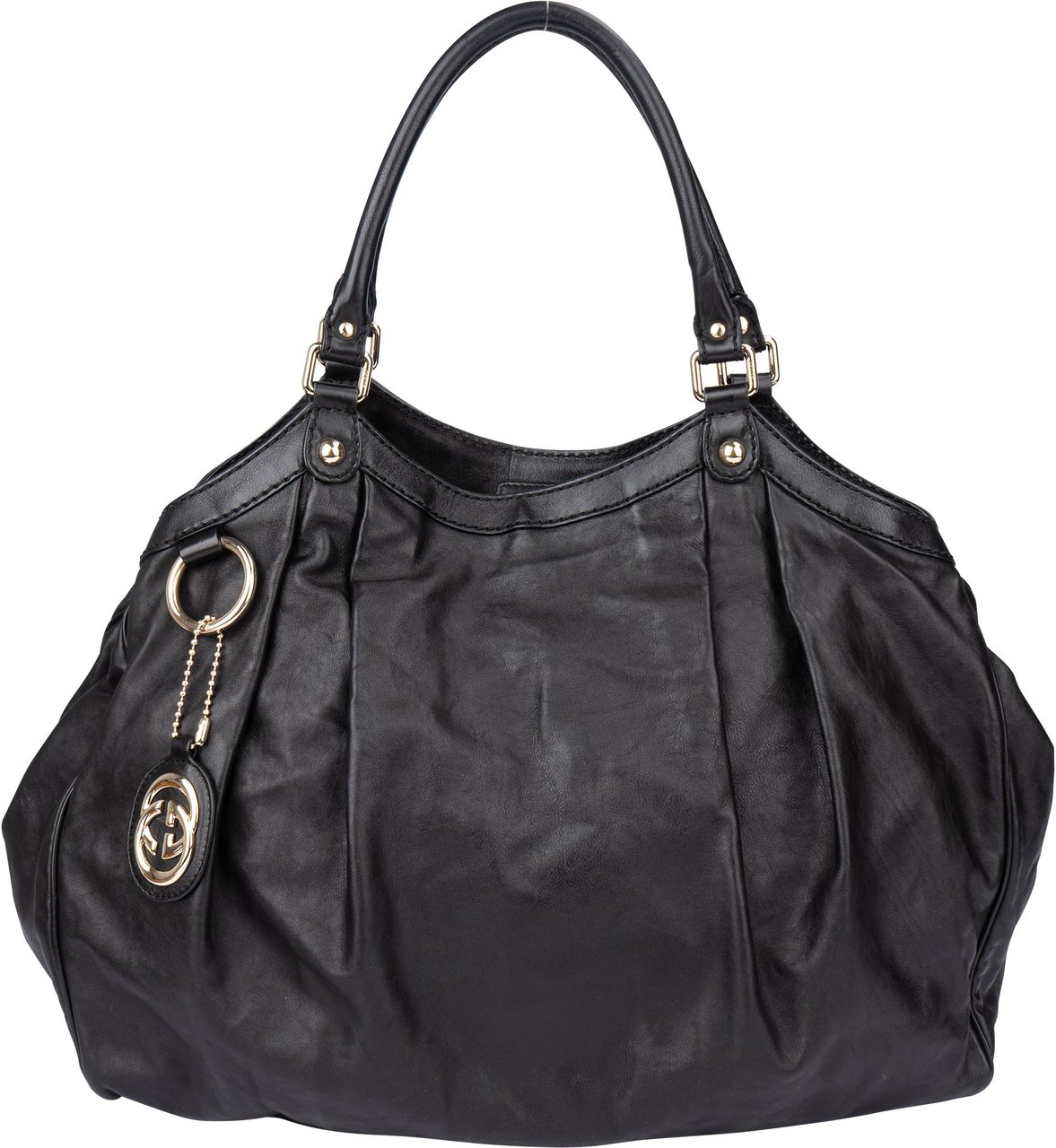 Gucci Gucci Black Leather Sukey Handbag Zwart