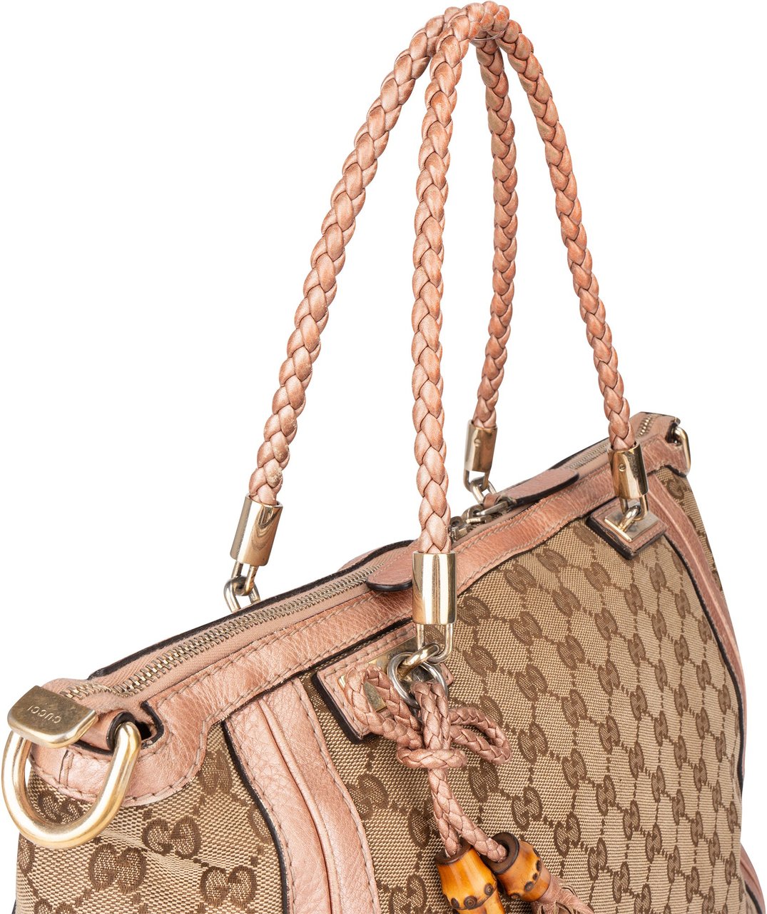 Gucci Gucci GG Monogram Bamboo Handbag Bruin