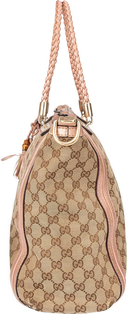 Gucci Gucci GG Monogram Bamboo Handbag Bruin