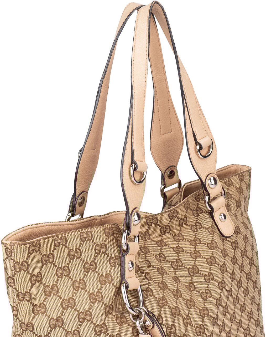 Gucci Gucci GG Monogram Horsebit Handbag Bruin