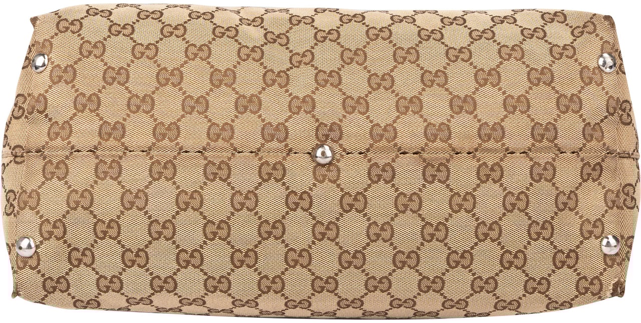 Gucci Gucci GG Monogram Horsebit Handbag Bruin
