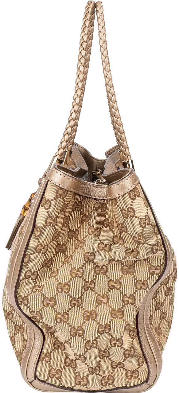 Gucci Gucci GG Monogram Bamboo Handbag Bruin