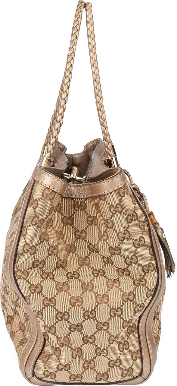 Gucci Gucci GG Monogram Bamboo Handbag Bruin