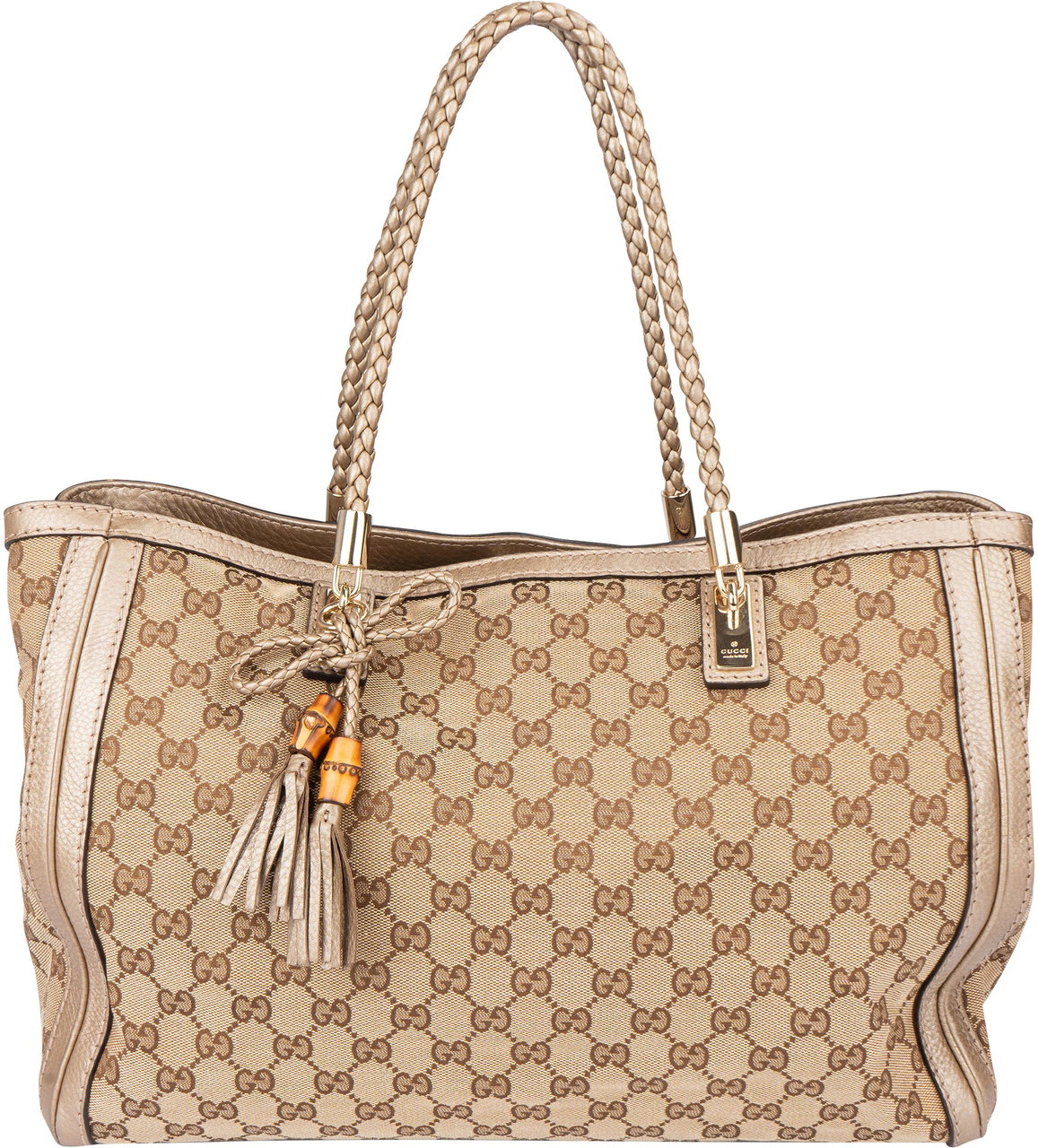 Gucci Gucci GG Monogram Bamboo Handbag Bruin