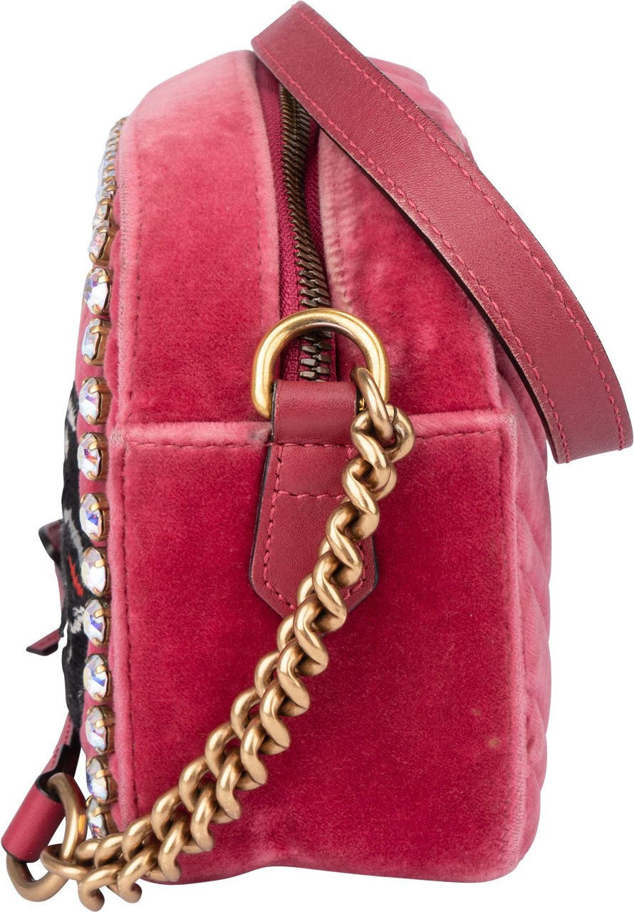 Gucci Gucci Pink Satin Limited Taiwan GG Marmont Crossbody Bag Roze