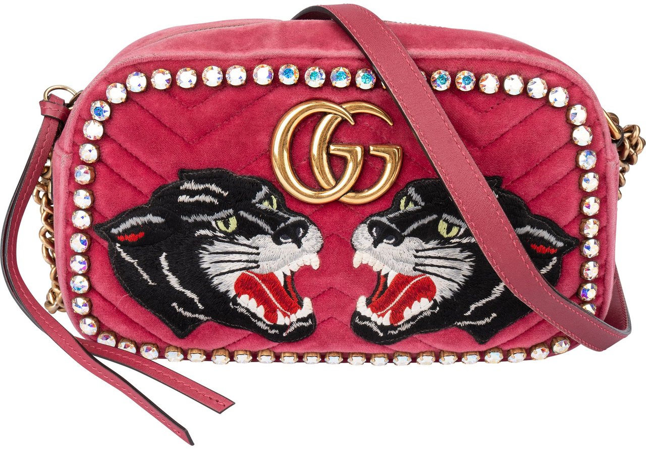 Gucci Gucci Pink Satin Limited Taiwan GG Marmont Crossbody Bag Roze
