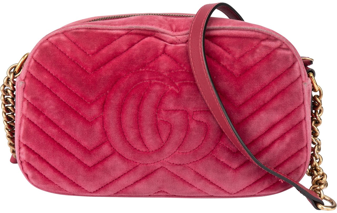 Gucci Gucci Pink Satin Limited Taiwan GG Marmont Crossbody Bag Roze