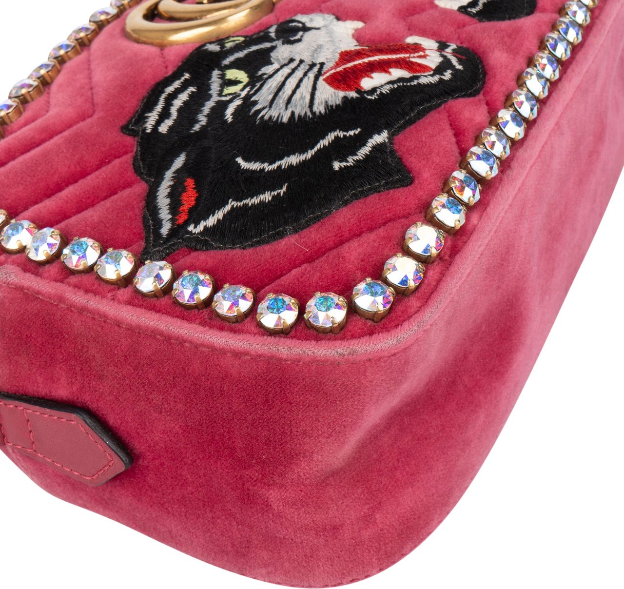 Gucci Gucci Pink Satin Limited Taiwan GG Marmont Crossbody Bag Roze