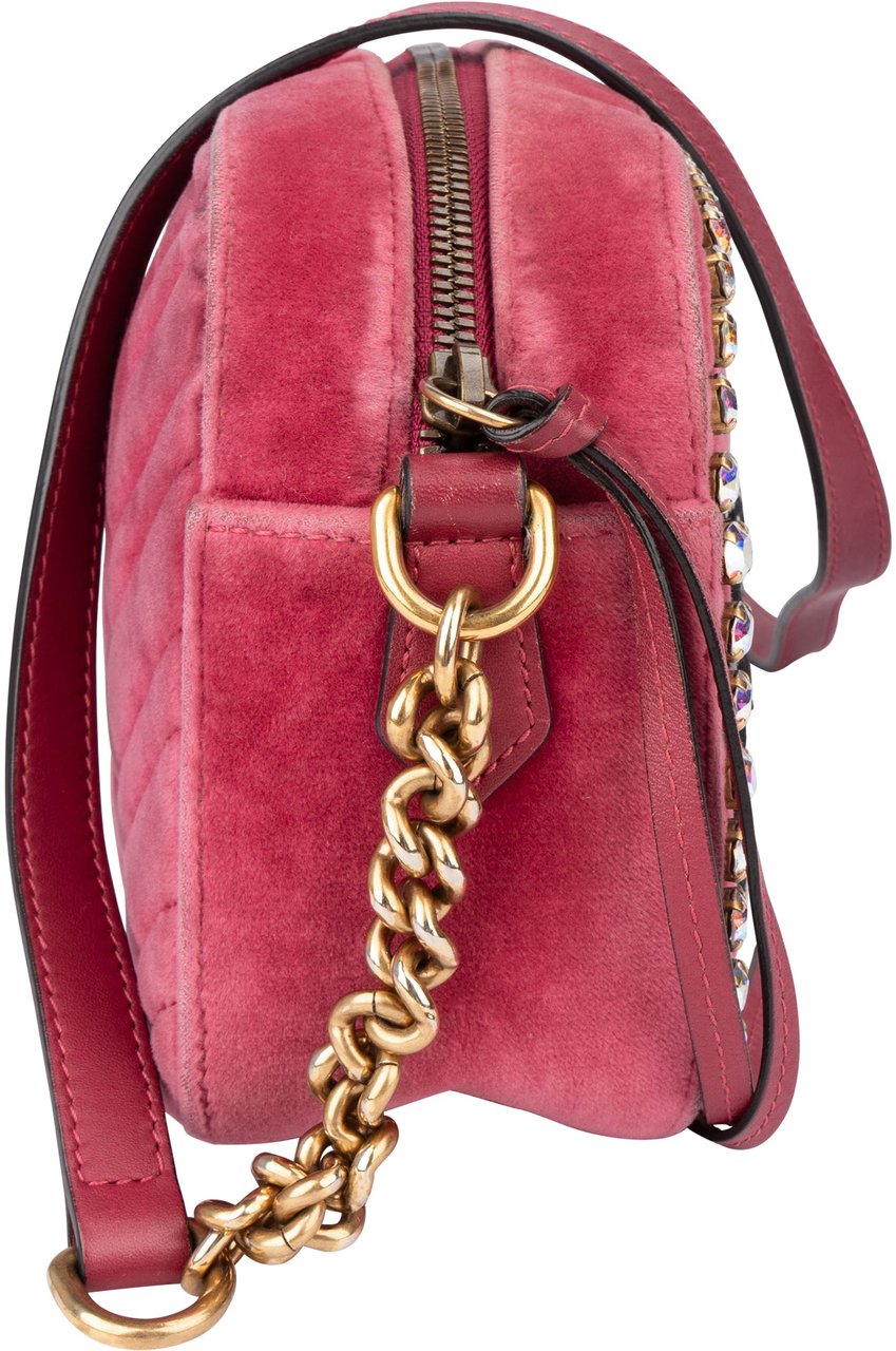 Gucci Gucci Pink Satin Limited Taiwan GG Marmont Crossbody Bag Roze
