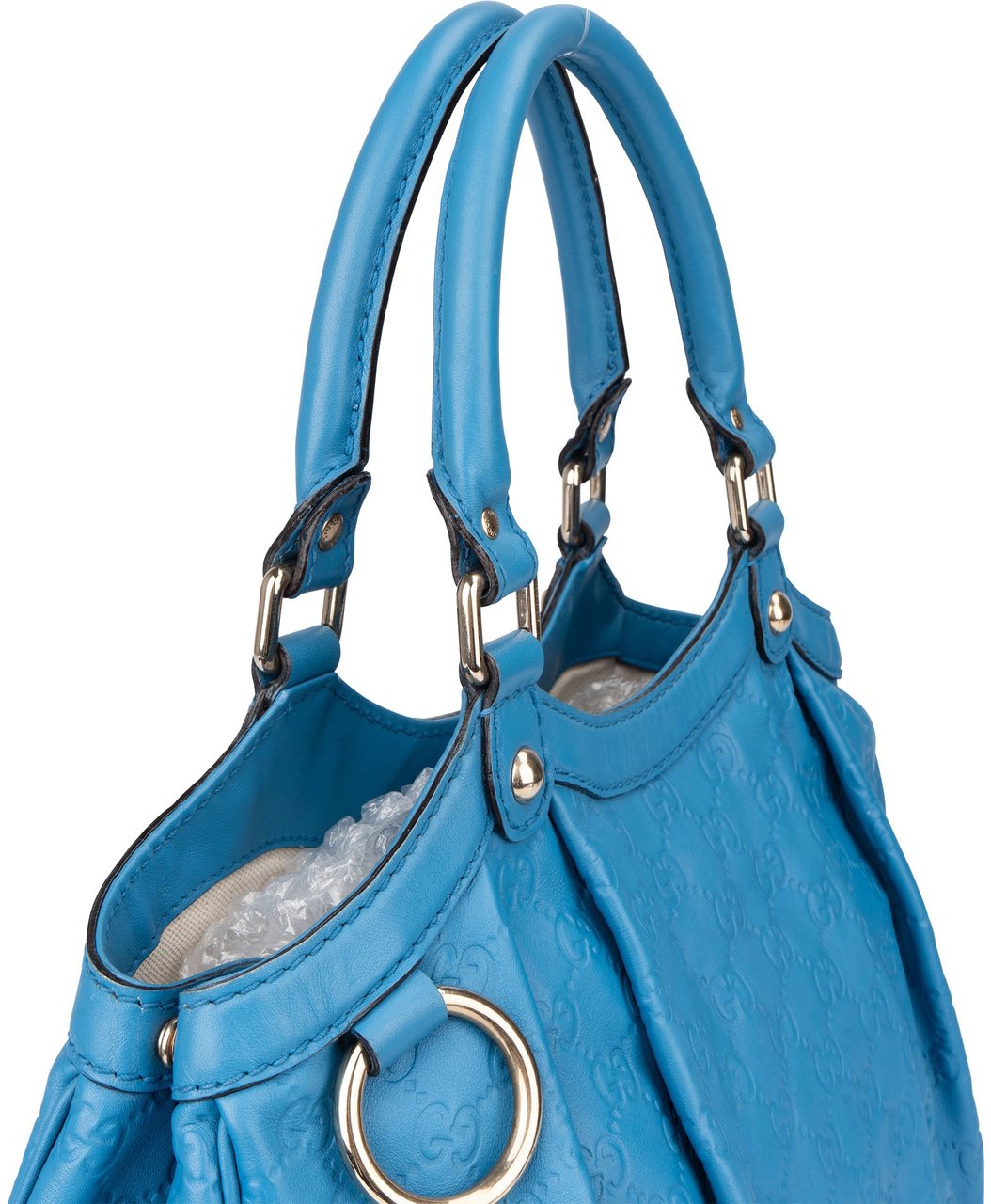 Gucci Gucci Leather GG Monogram Sukey Handbag Blauw